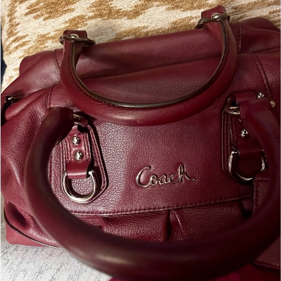 Coach Maroon Leather Satchel - Picture 2 of 8